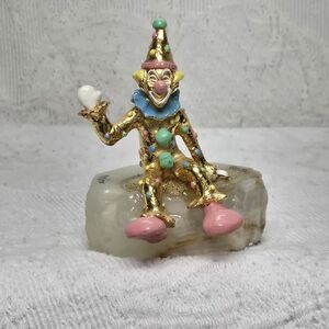 Ron Lee Clown Sculpture Figurine 1991 Marble Signed Numbered Dated Gold L230 941